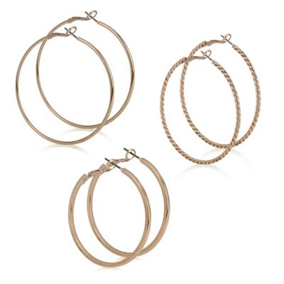 Rose gold hoop earring set